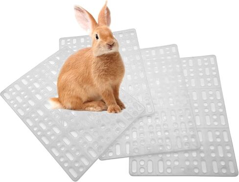 4 Pcs Rabbit Feet Pad Plastic Bunny Cage Floor Mat Foot Resting Hole Leak Water Nest Mat Pet for Small Animal Hamster Rat Chinchilla Guinea Pig Cats Dogs (Blue) in Saudi Arabia
