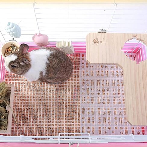 4 Pcs Rabbit Feet Pad Plastic Bunny Cage Floor Mat Foot Resting Hole Leak Water Nest Mat Pet for Small Animal Hamster Rat Chinchilla Guinea Pig Cats Dogs (Blue) in Saudi Arabia