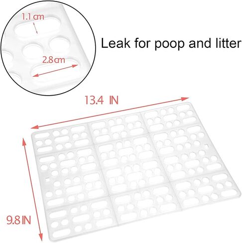 4 Pcs Rabbit Feet Pad Plastic Bunny Cage Floor Mat Foot Resting Hole Leak Water Nest Mat Pet for Small Animal Hamster Rat Chinchilla Guinea Pig Cats Dogs (Blue) in Saudi Arabia
