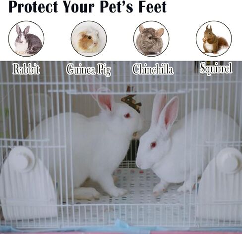 4 Pcs Rabbit Feet Pad Plastic Bunny Cage Floor Mat Foot Resting Hole Leak Water Nest Mat Pet for Small Animal Hamster Rat Chinchilla Guinea Pig Cats Dogs (Blue) in Saudi Arabia