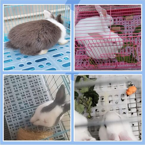4 Pcs Rabbit Feet Pad Plastic Bunny Cage Floor Mat Foot Resting Hole Leak Water Nest Mat Pet for Small Animal Hamster Rat Chinchilla Guinea Pig Cats Dogs (Blue) in Saudi Arabia