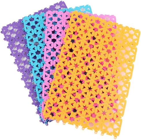 RUBYHOME 4-Pack Pet Mat for Bunny Rabbit Cage, 11.8 x 7.87 Inches Per Pieces Plastic Heart Hole Splice Feet Pad Water Leak Holder in Cages Dog Cat Rabbit Mats (Colorful) in Kuwait
