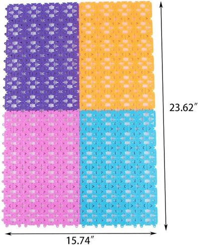 RUBYHOME 4-Pack Pet Mat for Bunny Rabbit Cage, 11.8 x 7.87 Inches Per Pieces Plastic Heart Hole Splice Feet Pad Water Leak Holder in Cages Dog Cat Rabbit Mats (Colorful) in Kuwait