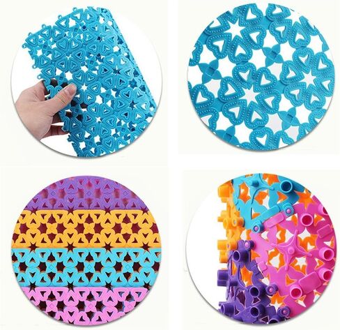 RUBYHOME 4-Pack Pet Mat for Bunny Rabbit Cage, 11.8 x 7.87 Inches Per Pieces Plastic Heart Hole Splice Feet Pad Water Leak Holder in Cages Dog Cat Rabbit Mats (Colorful) in Kuwait