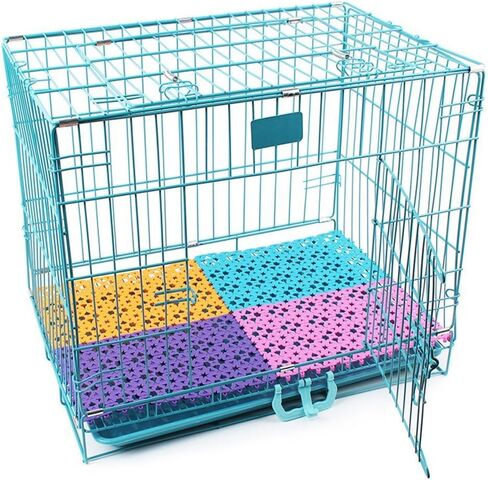 RUBYHOME 4-Pack Pet Mat for Bunny Rabbit Cage, 11.8 x 7.87 Inches Per Pieces Plastic Heart Hole Splice Feet Pad Water Leak Holder in Cages Dog Cat Rabbit Mats (Colorful) in Kuwait