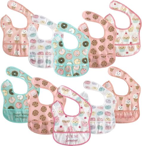 Hudson Baby Unisex Baby Waterproof Polyester Bibs in Saudi Arabia