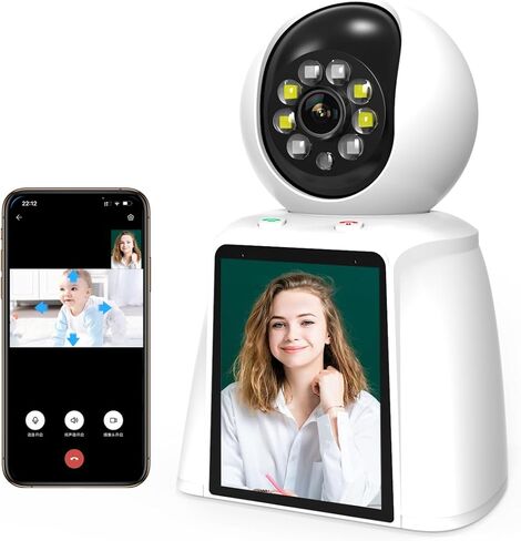 Xparkin 3MP Video Baby Monitor with 2.8 Inch Display Screen Smart 2.4G 2K WiFi Indoor Security Camera Support Remote Pan&Tilt Two-Way Video Wireless Cameras for Pet/Dog/Child/Elder with Phone APP in Kuwait
