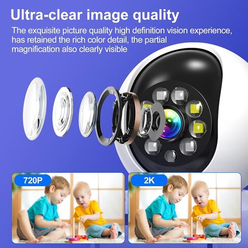Xparkin 3MP Video Baby Monitor with 2.8 Inch Display Screen Smart 2.4G 2K WiFi Indoor Security Camera Support Remote Pan&Tilt Two-Way Video Wireless Cameras for Pet/Dog/Child/Elder with Phone APP in Kuwait