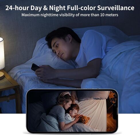 Xparkin 3MP Video Baby Monitor with 2.8 Inch Display Screen Smart 2.4G 2K WiFi Indoor Security Camera Support Remote Pan&Tilt Two-Way Video Wireless Cameras for Pet/Dog/Child/Elder with Phone APP in Kuwait