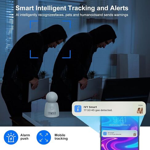 Xparkin 3MP Video Baby Monitor with 2.8 Inch Display Screen Smart 2.4G 2K WiFi Indoor Security Camera Support Remote Pan&Tilt Two-Way Video Wireless Cameras for Pet/Dog/Child/Elder with Phone APP in Kuwait