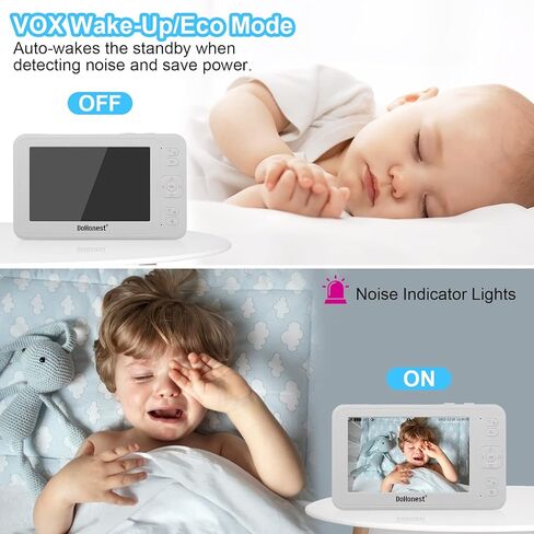 DoHonest Baby Monitor HD 1080P Camera Audio Home Wireless 5" Display Infant Video Monitoring Remote Pan Tilt Infrared Night Vision 1000ft Range Temperature Sensor S06 in Kuwait