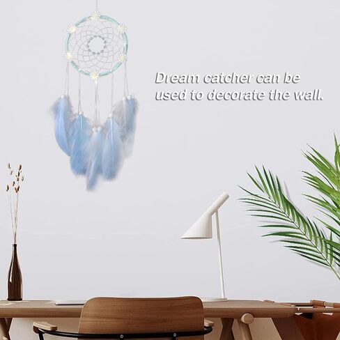 مجموعة ZYNQACC DIY Dream Catcher Kit، مجموعة Daisy Dream Catcher Craft Kit، مصنوعة يدويًا من ريش الأحلام لغرفة النوم ديكور معلق على الحائط مثالي لصندوق هدايا عيد الميلاد مناسب للبالغين والمراهقين (أزرق) in Kuwait