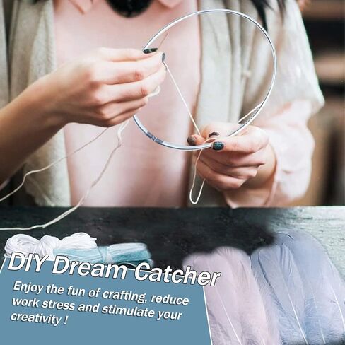 مجموعة ZYNQACC DIY Dream Catcher Kit، مجموعة Daisy Dream Catcher Craft Kit، مصنوعة يدويًا من ريش الأحلام لغرفة النوم ديكور معلق على الحائط مثالي لصندوق هدايا عيد الميلاد مناسب للبالغين والمراهقين (أزرق) in Kuwait