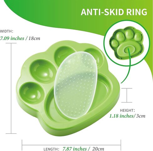 وعاء تغذية بطيء صغير من بيت دريم هاوس وبساط لعق قابل للفصل للحيوانات الأليفة الصغيرة والقطط والكلاب - طبق تغذية مصمم بمخالب مع وسادة لعق قابلة للتبديل in Kuwait