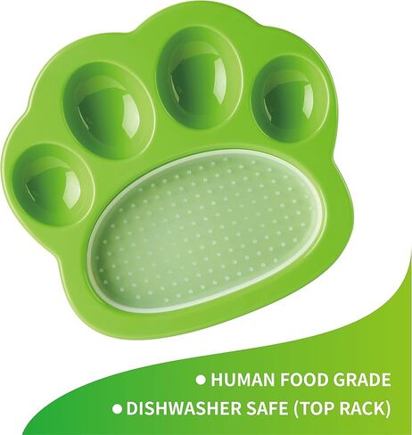 وعاء تغذية بطيء صغير من بيت دريم هاوس وبساط لعق قابل للفصل للحيوانات الأليفة الصغيرة والقطط والكلاب - طبق تغذية مصمم بمخالب مع وسادة لعق قابلة للتبديل in Kuwait