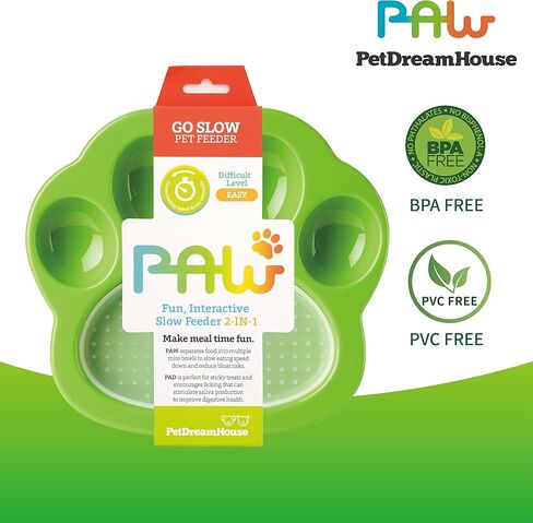 وعاء تغذية بطيء صغير من بيت دريم هاوس وبساط لعق قابل للفصل للحيوانات الأليفة الصغيرة والقطط والكلاب - طبق تغذية مصمم بمخالب مع وسادة لعق قابلة للتبديل in Kuwait