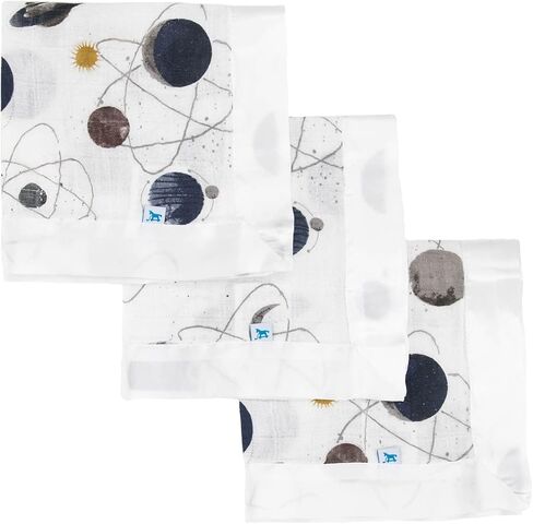 Little Unicorn Security Blanket 3 Pack | 100% Cotton Muslin with Satin Border | Super Soft and Breathable | Baby, Infant and Toddler | Unisex | Pressed Petals in Kuwait