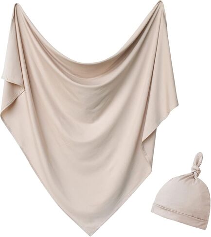 OWLOWLA Newborn Swaddle Set Stretch Wrap Swaddle Receiving Blanket for Baby Boy Girl(Baby Blue-rm) in Saudi Arabia