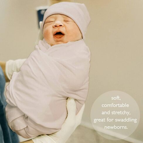 OWLOWLA Newborn Swaddle Set Stretch Wrap Swaddle Receiving Blanket for Baby Boy Girl(Baby Blue-rm) in Saudi Arabia