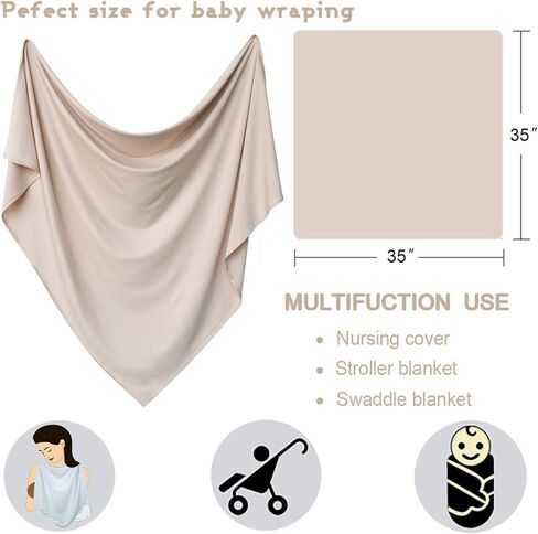 OWLOWLA Newborn Swaddle Set Stretch Wrap Swaddle Receiving Blanket for Baby Boy Girl(Baby Blue-rm) in Saudi Arabia