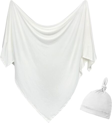 OWLOWLA Newborn Swaddle Set Stretch Wrap Swaddle Receiving Blanket for Baby Boy Girl(Baby Blue-rm) in Saudi Arabia