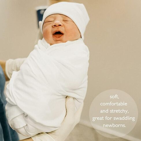 OWLOWLA Newborn Swaddle Set Stretch Wrap Swaddle Receiving Blanket for Baby Boy Girl(Baby Blue-rm) in Saudi Arabia