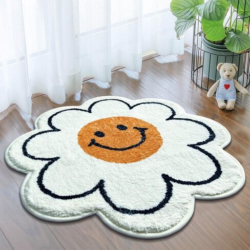 سجاد الحمام من FOMAILE، سجادة حمام لطيفة، سجادة عباد الشمس، سجادة وجه سعيد، سجادة حمام قوية ممتصة للماء، سجادة فائقة الامتصاص ورقيقة، قابلة للغسل في الغسالة، سجادات حوض استحمام للاستحمام، حوض الاستحمام، غرفة النوم 23.6 بوصة in Kuwait