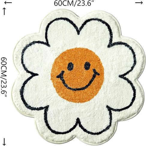 سجاد الحمام من FOMAILE، سجادة حمام لطيفة، سجادة عباد الشمس، سجادة وجه سعيد، سجادة حمام قوية ممتصة للماء، سجادة فائقة الامتصاص ورقيقة، قابلة للغسل في الغسالة، سجادات حوض استحمام للاستحمام، حوض الاستحمام، غرفة النوم 23.6 بوصة in Kuwait