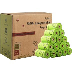 Avirat TUV Austria Home Certified Compostable Dog Poop Bags, 240 Count Extra Strong Eco Friendly and Leakproof, 9 X 13 inches in Saudi Arabia