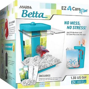 1.35 Gallon Betta Aquarium Provides no Mess, no Stress Maintenance and Includes decoractive Double-Sided Background and Pebbles in Kuwait