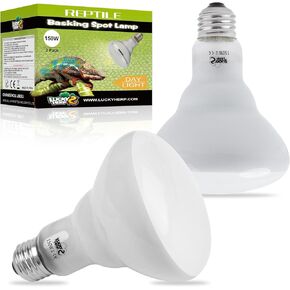 LUCKY HERP Heat Lamp Bulbs - 150W Reptile Heat Lamp 2 Pack, Daylight Basking Heat Lamp Bulbs for Reptile, UVA Heat Light Bulb for Reptiles, Amphibians, Bearded Dragons, Lizards, Turtles, Chickens in Saudi Arabia