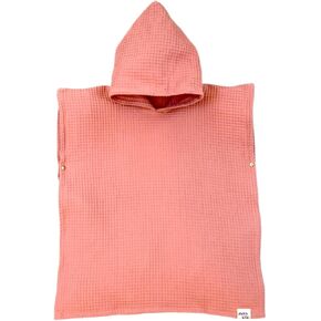 Jade&Kai Hooded Towel for Kids | Snaps into a Poncho | Organic Cotton Waffle | Lightweight and Absorbent | Bath, Beach, and Pool | Multiple Colors | (Medium (3-6 Yrs), June Breeze) in Kuwait