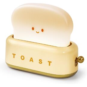 ضوء ليلي لطيف، مصباح ليلي توست كاواي لديكور المكتب، طاولة، حضانة الأطفال وغرفة النوم ديكور جمالي، هدايا مصباح خبز محمصة قابلة لإعادة الشحن للمراهقين والأطفال والفتيات والفتيان، أصفر in Kuwait