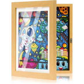 HOHUIGO Kids Art Frame 8.5x11 Front Opening Display for Children's Drawings, Crafts, and 3D Art Hanging Portfolio for Wall Holds 50-100Pcs Kids Artwork Frames Changeable Storage in Kuwait