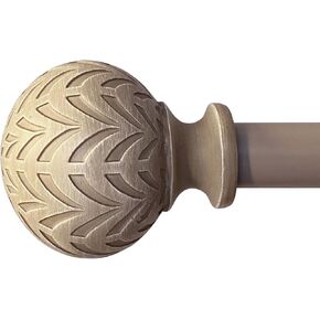 Hermosa 26-48 Inch Adjustable Curtain Rod Set, 5/8 Inch Diameter in Antique White