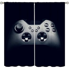 Gamer Curtains for Teens Boys,Black Video Game Controller Window Treatments for Kids Bedroom Decoration Living Room Gaming Room Window Drapes 2 Panel Set,Total Size 42" x 45" in Kuwait
