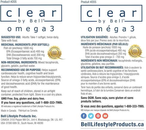 مكملات زيت السمك النقي أوميجا 3 من بيل كلير، 2000 مجم لكل حصة - خالية من التجشؤ ممتازة، نظيفة وواضحة، بدون طعم مريب ولا تكرار (التجشؤ)، خالية من الكوليسترول، خالية من الكائنات المعدلة وراثيًا والمواد المسببة للحساسية، 60 كبسولة هلامية in Kuwait