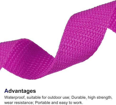 MECCANIXITY Heavyweight Polypropylene Webbing Strap 1" 10 Yards Dark Rose Red Strapping Band for Outdoor in Saudi Arabia