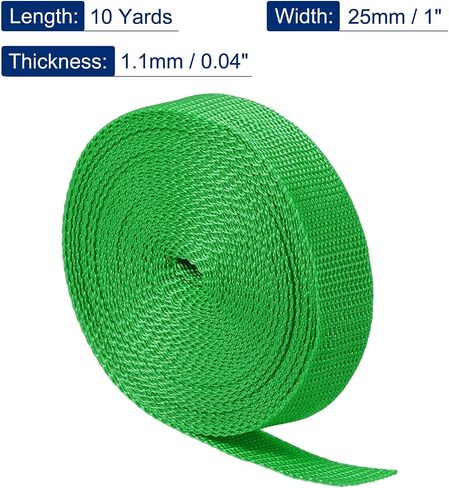 MECCANIXITY Heavyweight Polypropylene Webbing Strap 1" 10 Yards Dark Rose Red Strapping Band for Outdoor in Saudi Arabia
