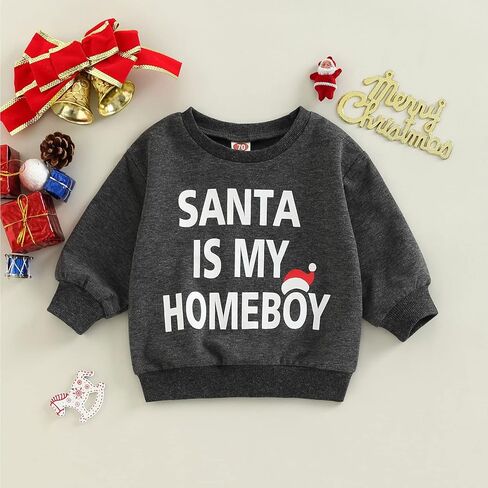 Cevoerf طفل رضيع صبي فتاة زي عيد الميلاد عيد الميلاد صغير كلوز طباعة البلوز بلايز ملابس عيد الميلاد الطفل قميص 0-5T in Kuwait