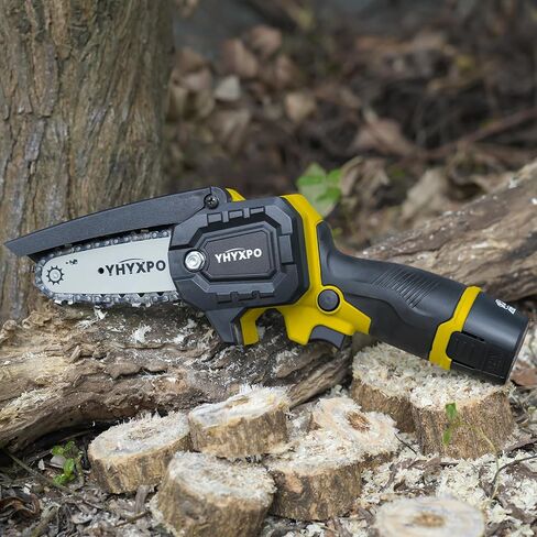 YHYXPO Mini-Chainsaw-Carless 4 بوصة - منشار كهربائي صغير محمول مع بطارية 12V 1.5AH 1Pack، بطارية منشار صغير تعمل بالطاقة لقطع الخشب وتقليم الأشجار (أخضر) in Kuwait