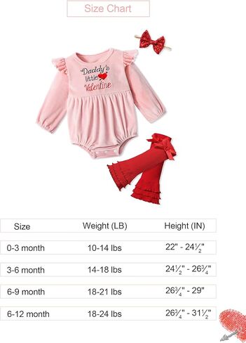 ملابس عيد الحب للفتيات الصغيرات من Daddys Little Valentine رومبير مخملي + تدفئة الساق + عصابة رأس مكونة من 3 قطع in Kuwait