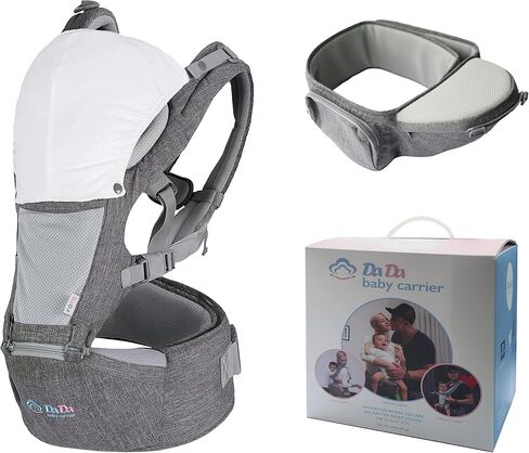 Texas Design Safety Certified Ergonomic DADA Hip Seat Baby Carrier Newborn to Toddler, Lumbar Support Waist Stool, Airflow Mesh for Nursing Hiking Travel Indoor in Saudi Arabia