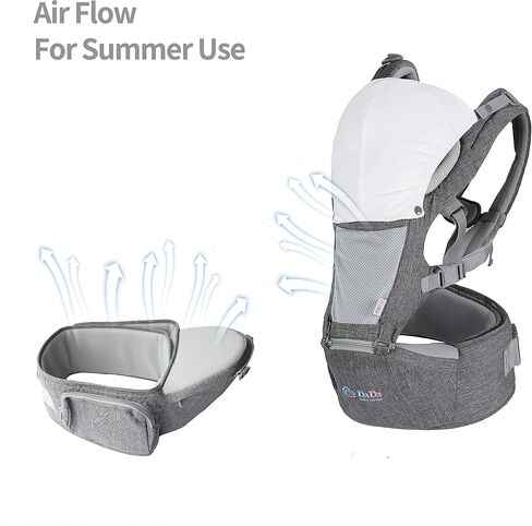 Texas Design Safety Certified Ergonomic DADA Hip Seat Baby Carrier Newborn to Toddler, Lumbar Support Waist Stool, Airflow Mesh for Nursing Hiking Travel Indoor in Saudi Arabia