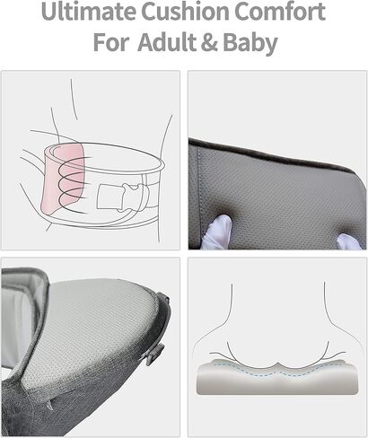Texas Design Safety Certified Ergonomic DADA Hip Seat Baby Carrier Newborn to Toddler, Lumbar Support Waist Stool, Airflow Mesh for Nursing Hiking Travel Indoor in Saudi Arabia