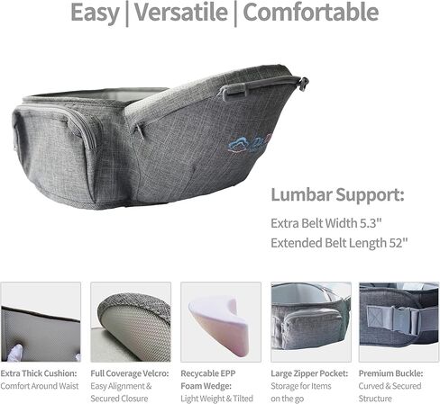 Texas Design Safety Certified Ergonomic DADA Hip Seat Baby Carrier Newborn to Toddler, Lumbar Support Waist Stool, Airflow Mesh for Nursing Hiking Travel Indoor in Saudi Arabia