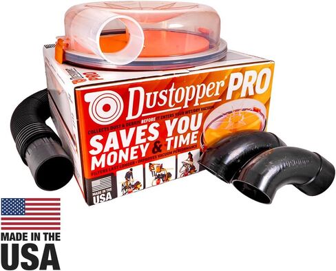 Dustopper PRO، فاصل غبار منخفض الحجم للمكانس الكهربائية الرطبة/الجافة. يشتمل على مرفقين عالي التدفق بزاوية 90 درجة وخرطوم توصيل. يناسب الدلاء القياسية بسعة 5 جالون، صُنع في الولايات المتحدة الأمريكية in Kuwait