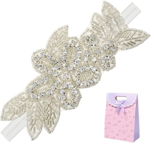 Elesa Miracle Little Baby Girl Rhinestone Flower Headband, Baby Hair Accessories in Gift Bag in Saudi Arabia