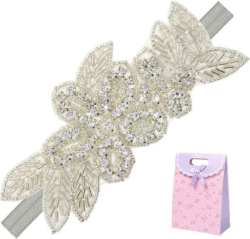 Elesa Miracle Little Baby Girl Rhinestone Flower Headband, Baby Hair Accessories in Gift Bag in Saudi Arabia