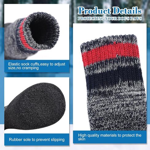 QINLECTRI 2 Pairs Dog Socks Anti Slip Dog Socks Boots Anti-Slip Dog Paw Protector Waterproof Rubber Bottom Dog Shoes Rubber Sole Dog Boots with Adjustable Straps for Indoor Outdoor Wear in Kuwait